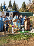 Молебен на территории строящегося Покровского храма м-на Звягино